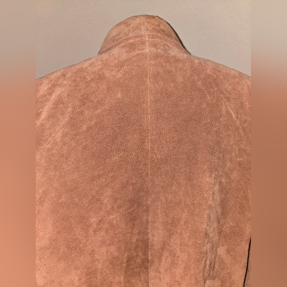 Roaman's Brown Suede Leather Jacket with Fringe - Picture 7 of 15